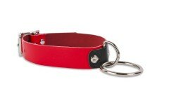 Узкий ошейник с кольцом, красный