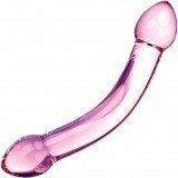 Двойной фаллоимитатор Glass Double Trouble Purple Dildo, 18,5х3,5 см